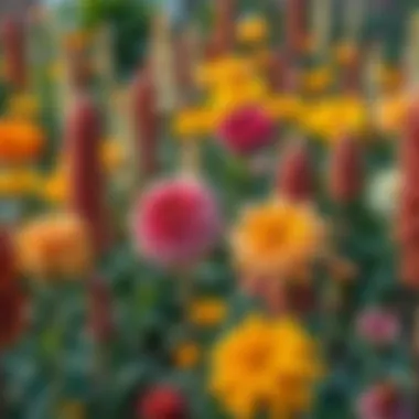 A garden filled with varied flowering plants