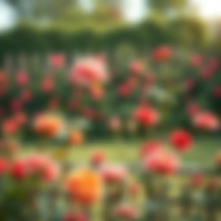 A well-maintained rose garden