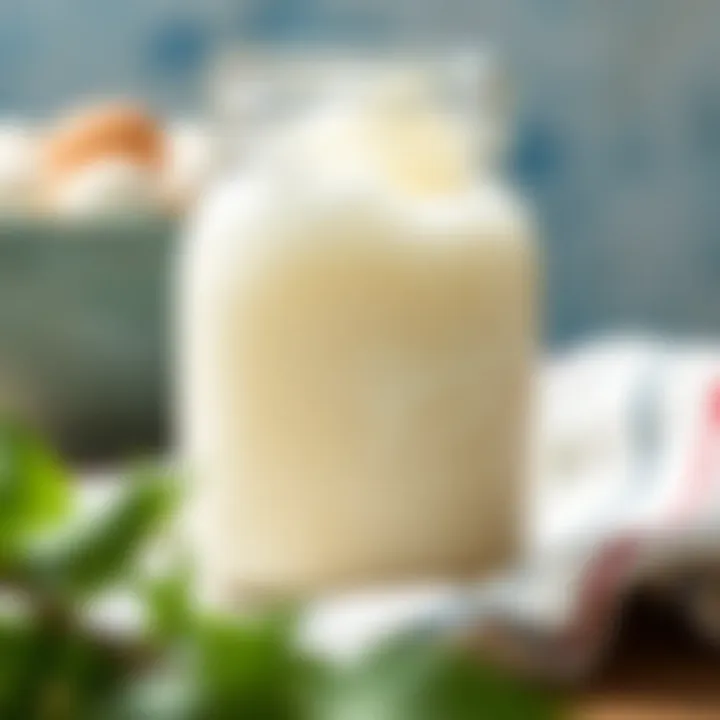 Close-up of yogurt culture in a jar
