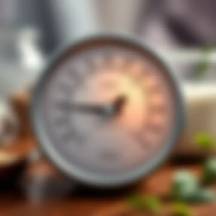Temperature gauge displaying optimal yogurt fermentation levels